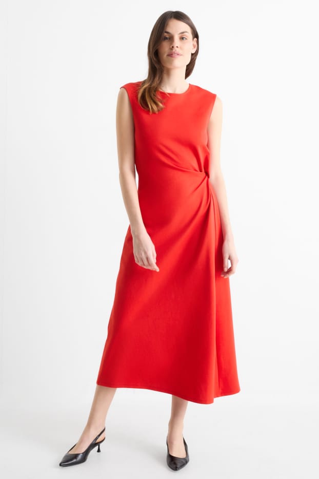 Dames - Fit & flare-jurk - rood