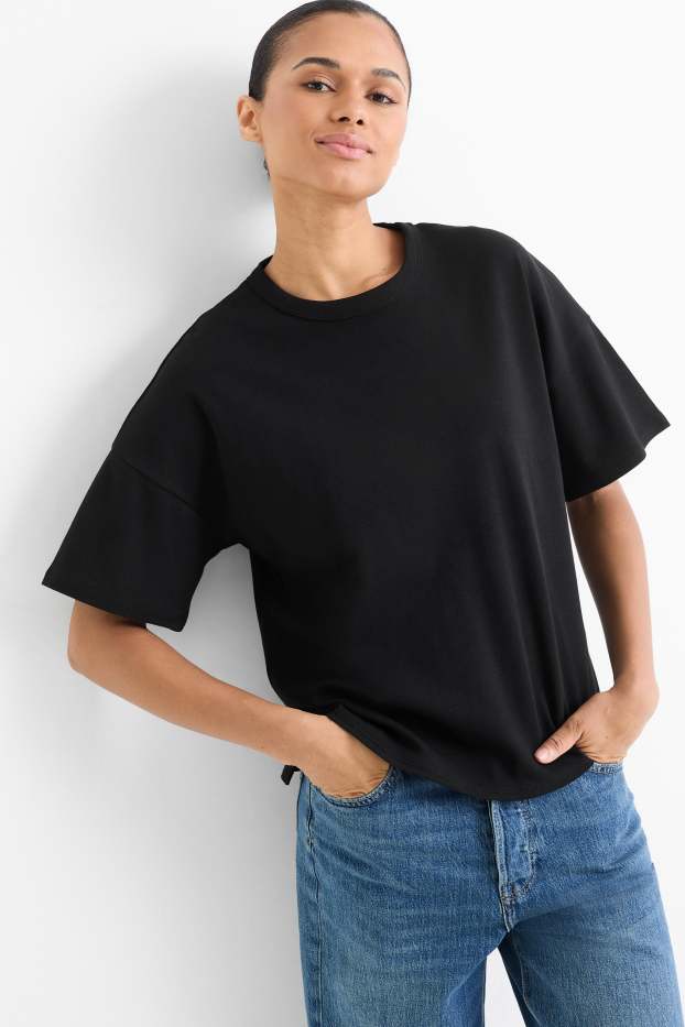 Femmes - T-shirt - Oversize - noir