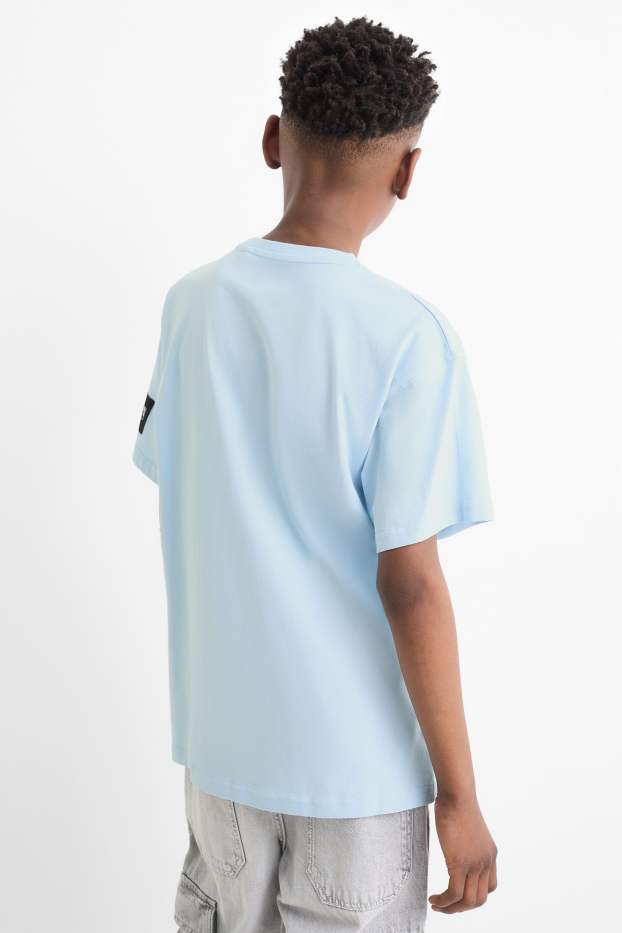 Kinder Buben - Minecraft - Kurzarmshirt - hellblau