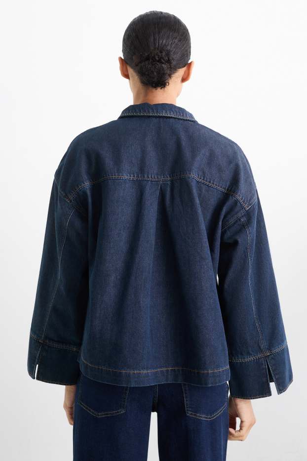 Dámské - Džínová halenka - tmavomodrá