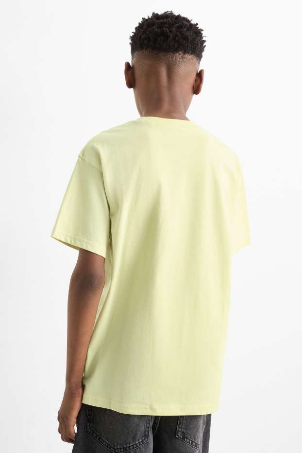 Kinderen: jongens - Integraalhelm - T-shirt - lichtgeel