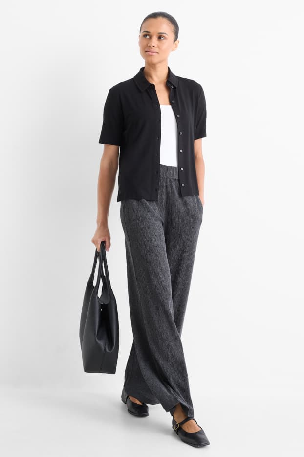 Femei - Pantaloni de trening - structurați - gri închis