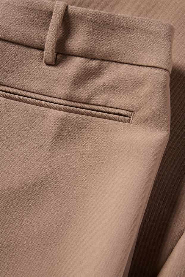 Damen - Business-Hose - Mid Waist - Wide Leg - hellbraun