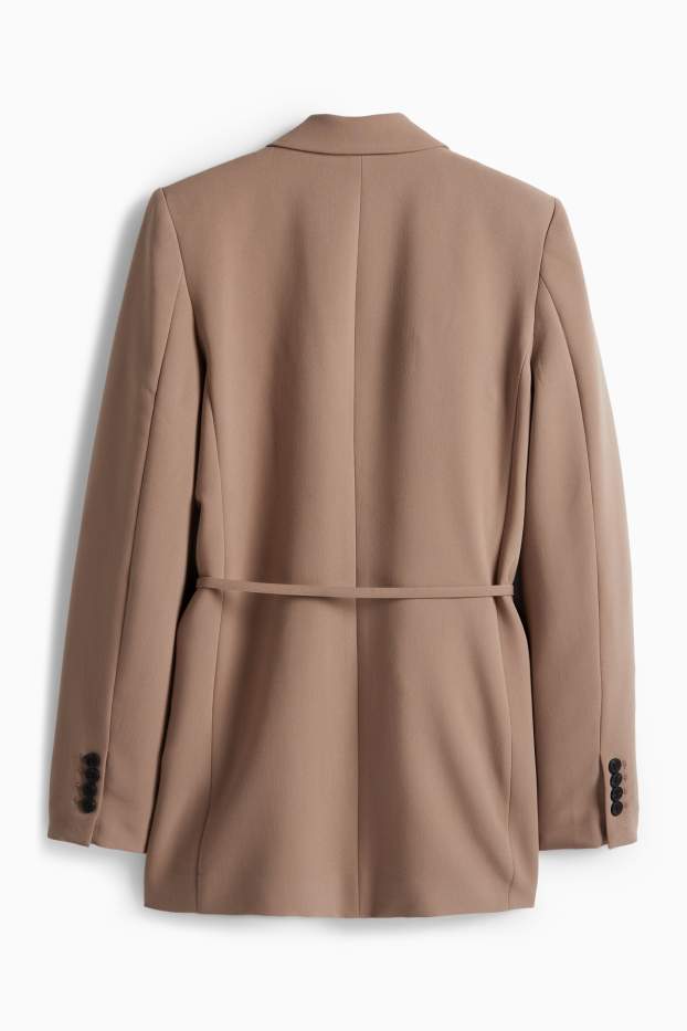 Femei - Blazer lung - relaxed fit - maro deschis