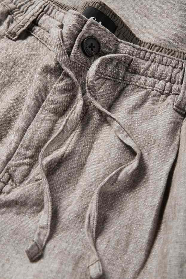 Men - Chinos - tapered fit - linen blend - beige