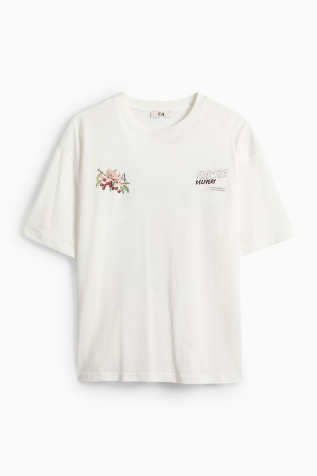 Femei - Tricou - supradimensionat - alb