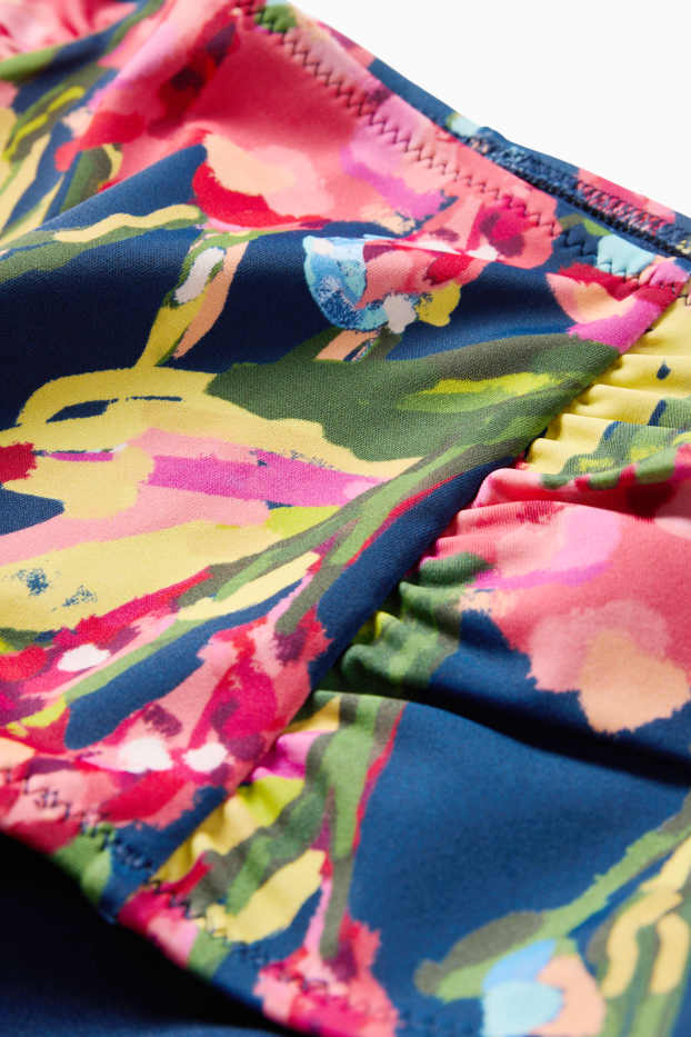 Women - Bikini bottoms - high waist - LYCRA® XTRA LIFE™ - floral - dark blue