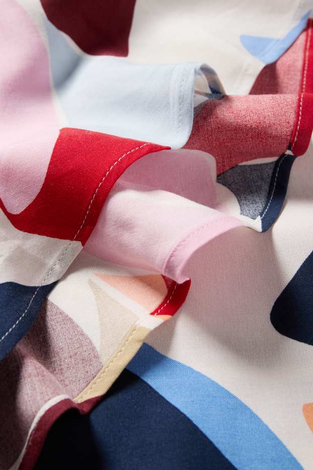 Donna - Blusa con scollo a V - a fiori - colorato