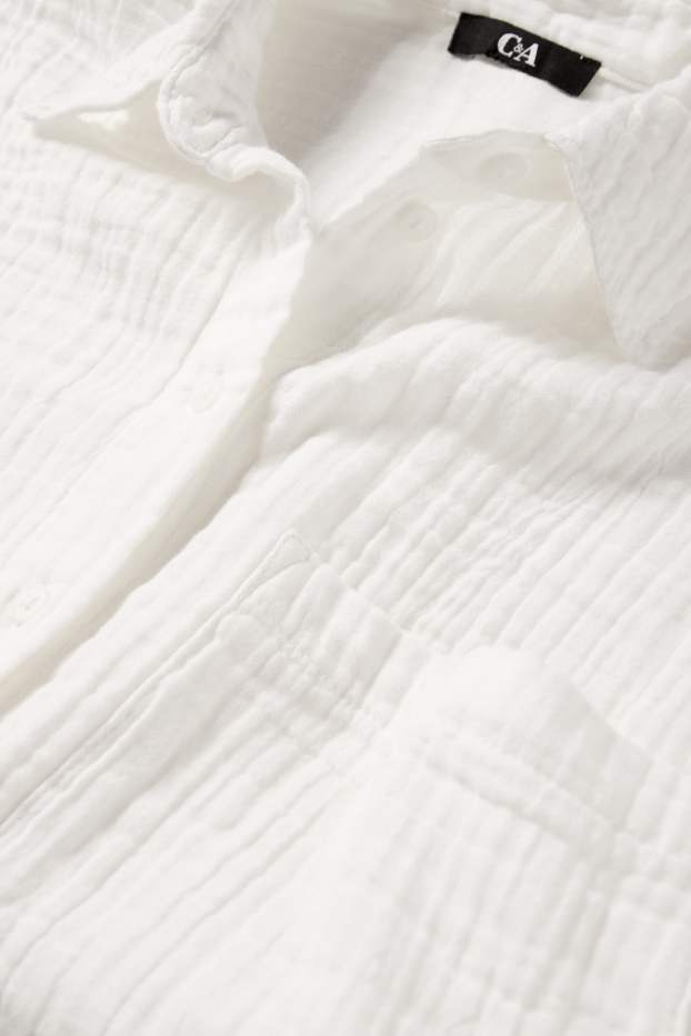 Dames - Blouse van mousseline - wit