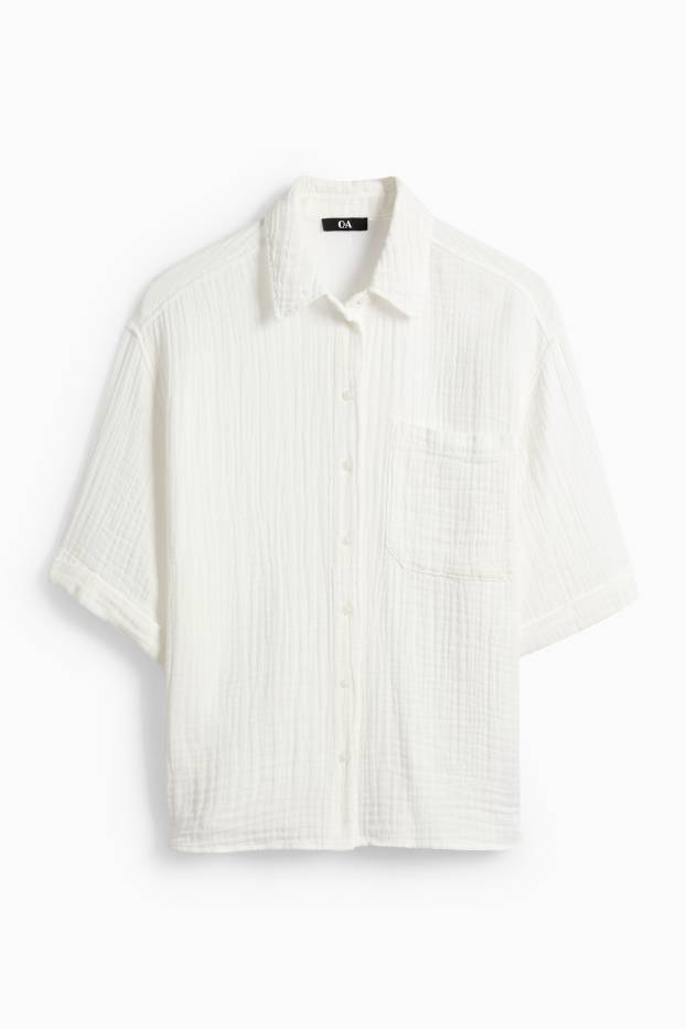 Dames - Blouse van mousseline - wit