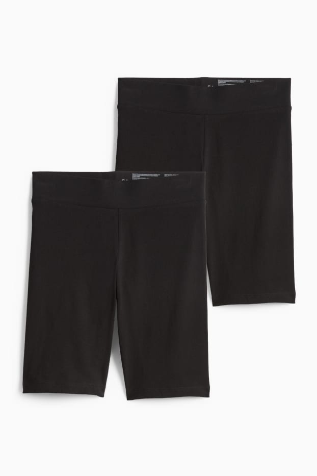 Donna - Confezione da 2 - shorts stile ciclista - nero