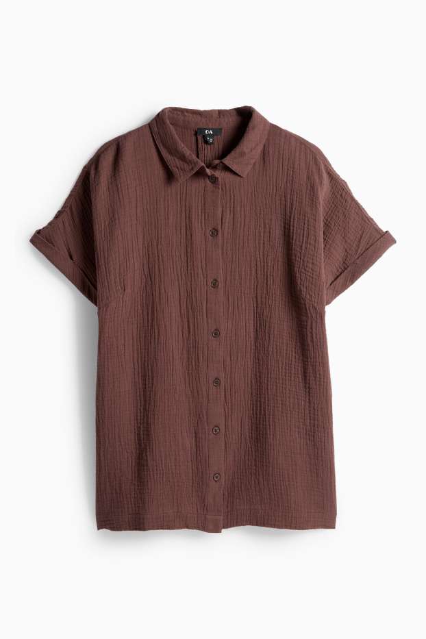 Dona - Brusa de mussolina - marró