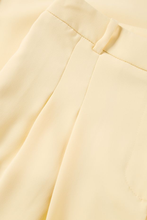 Femmes - Pantalon de bureau - mid waist - straight leg - jaune clair