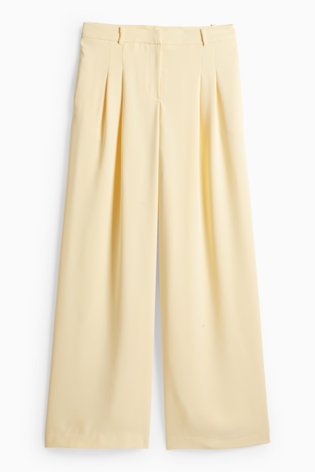 Femmes - Pantalon de bureau - mid waist - straight leg - jaune clair