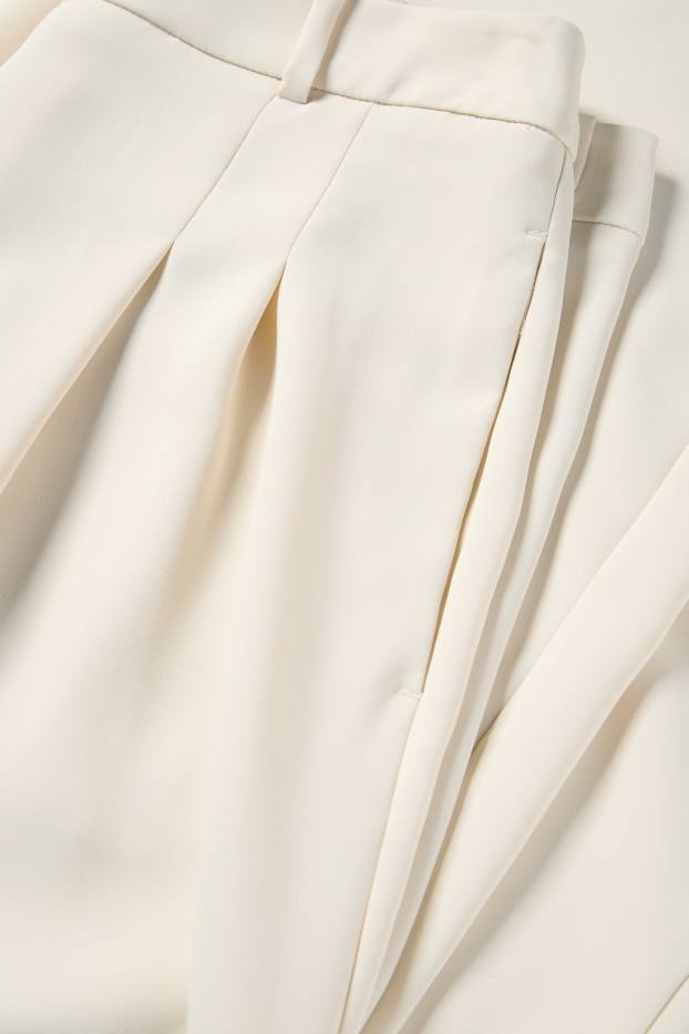 Dames - Business-broek - mid waist - straight leg - crème wit