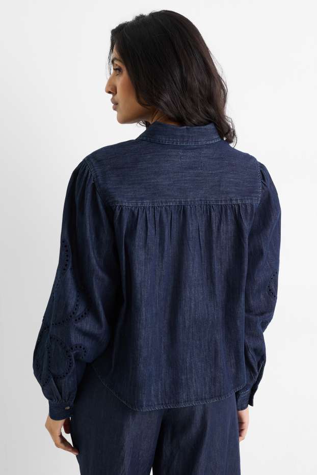 Dona - Camisa texana - blau fosc