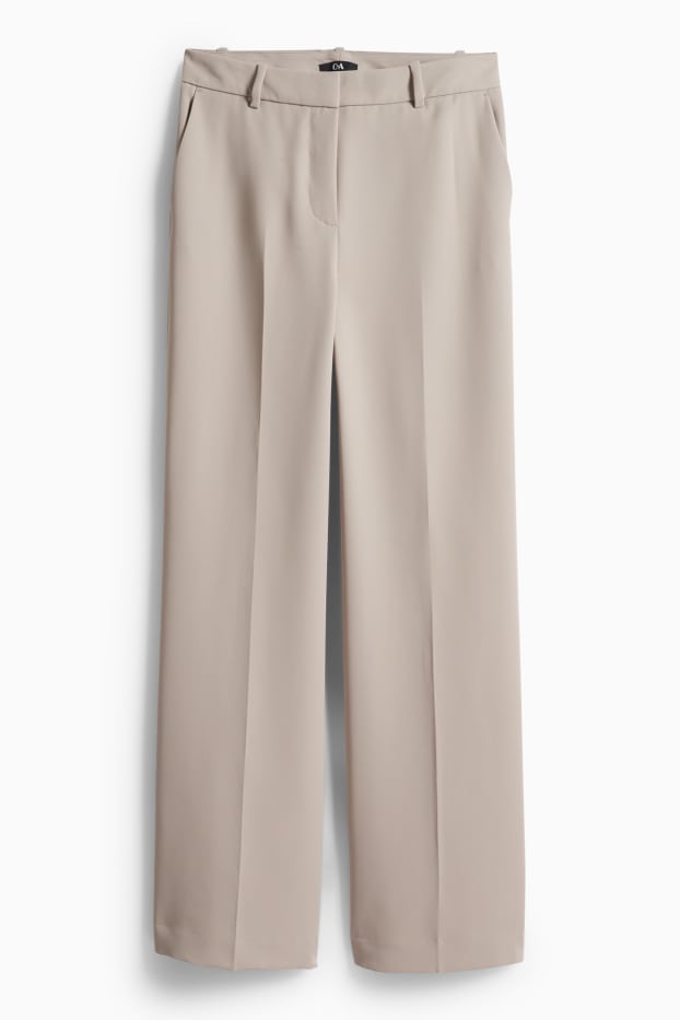Femmes - Pantalon de bureau - mid waist - wide leg - taupe