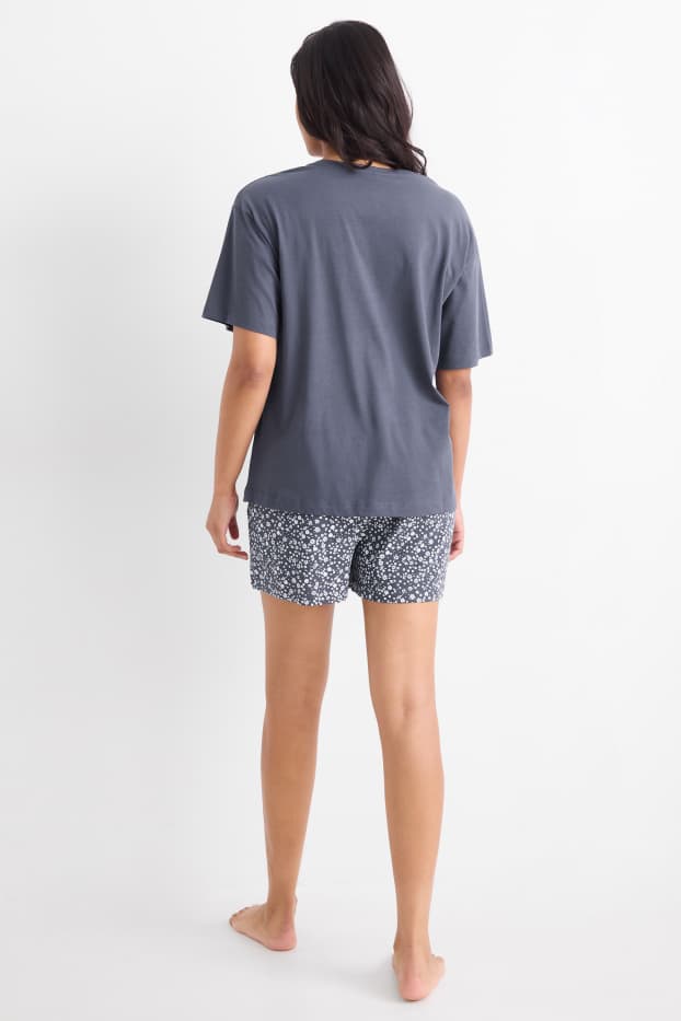 Dámské - Letní pyžamo - tmavomodrá