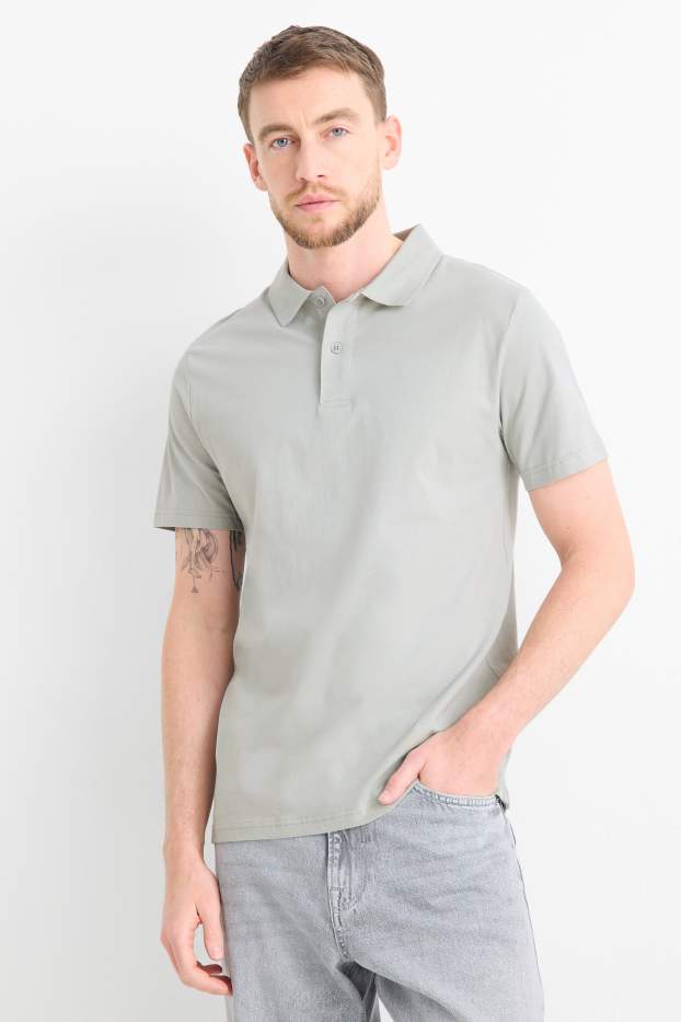 Herren - Poloshirt - Regular Fit - hellgrau