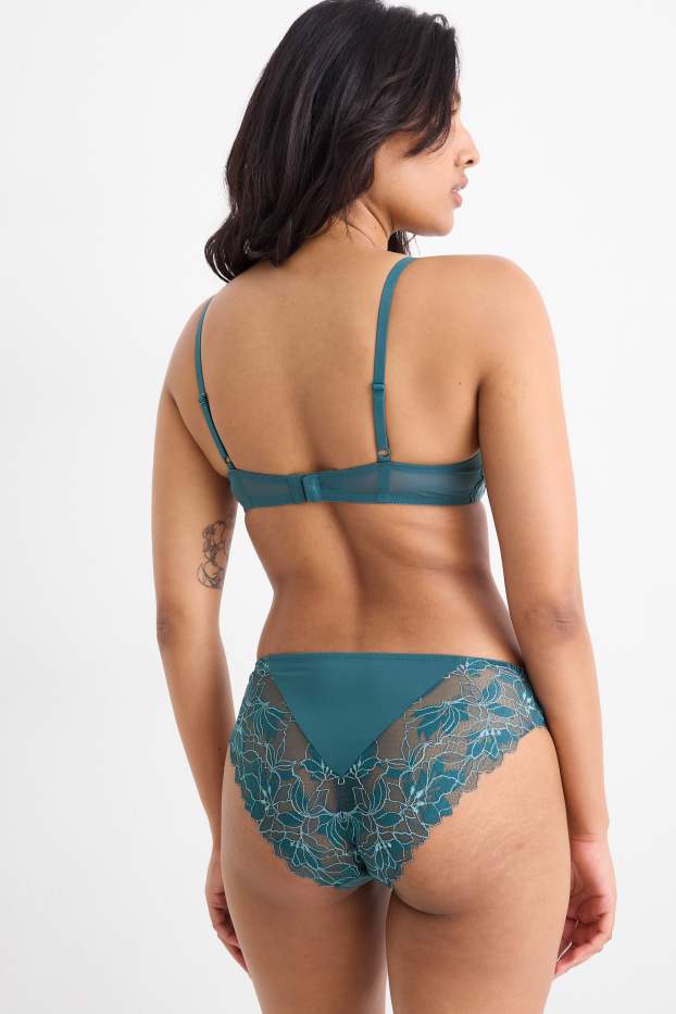 Donna - Reggiseno con ferretti - DEMI - imbottito - verde