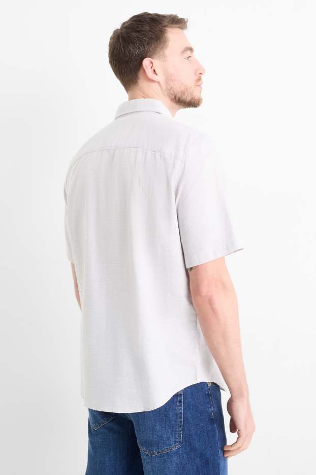 Uomo - Camicia - regular fit - collo all'italiana - grigio chiaro