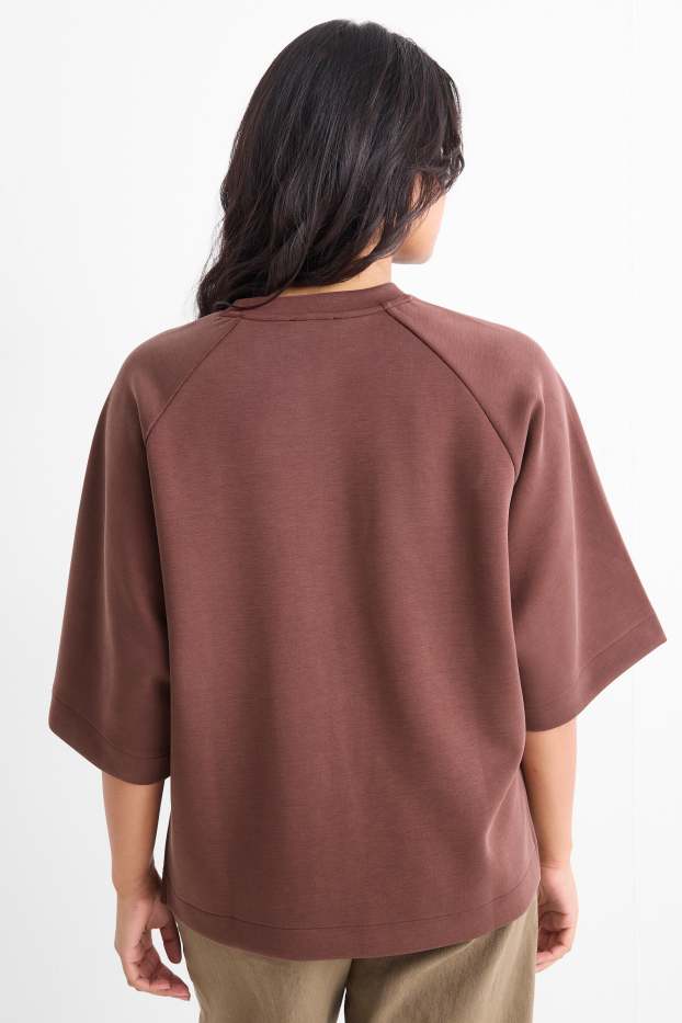 Donna - Felpa oversize - marrone scuro