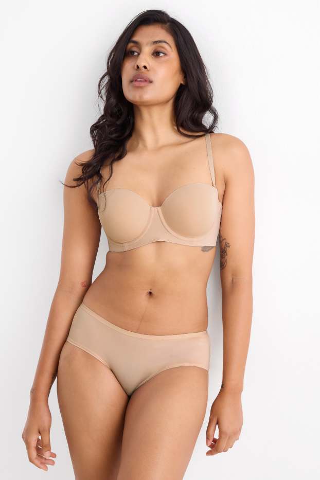 Dames - Set van 3 - hipster - licht beige