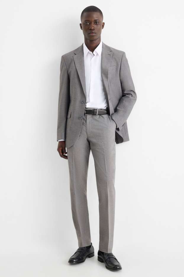 Herren - Hose - Regular Fit - Stretch - grau