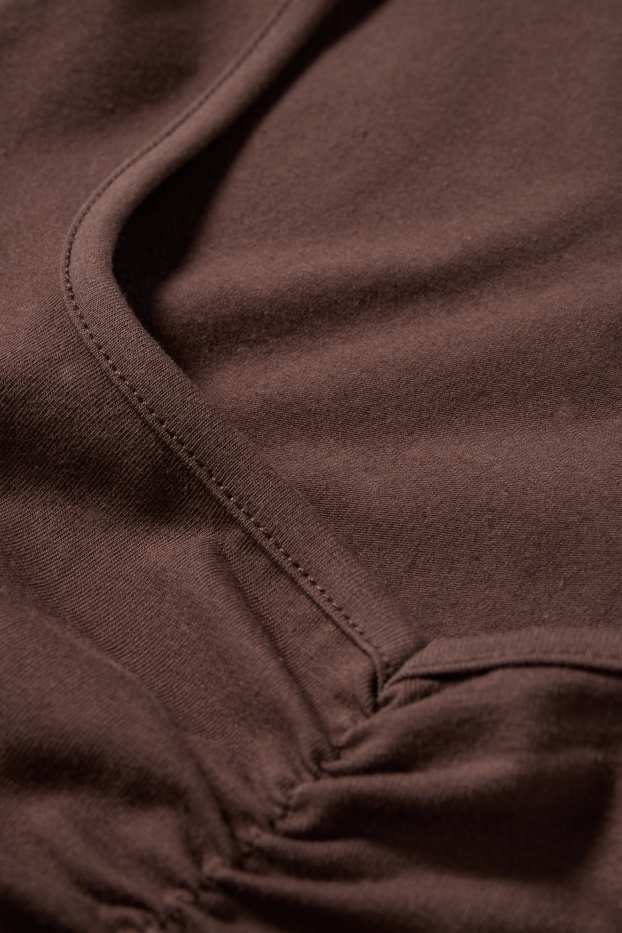 Femmes - Haut court à manches longues - slim fit - marron foncé