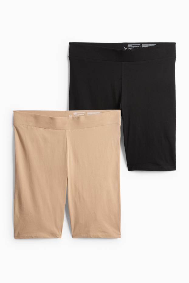 Women - Multipack of 2 - biker shorts - black / beige
