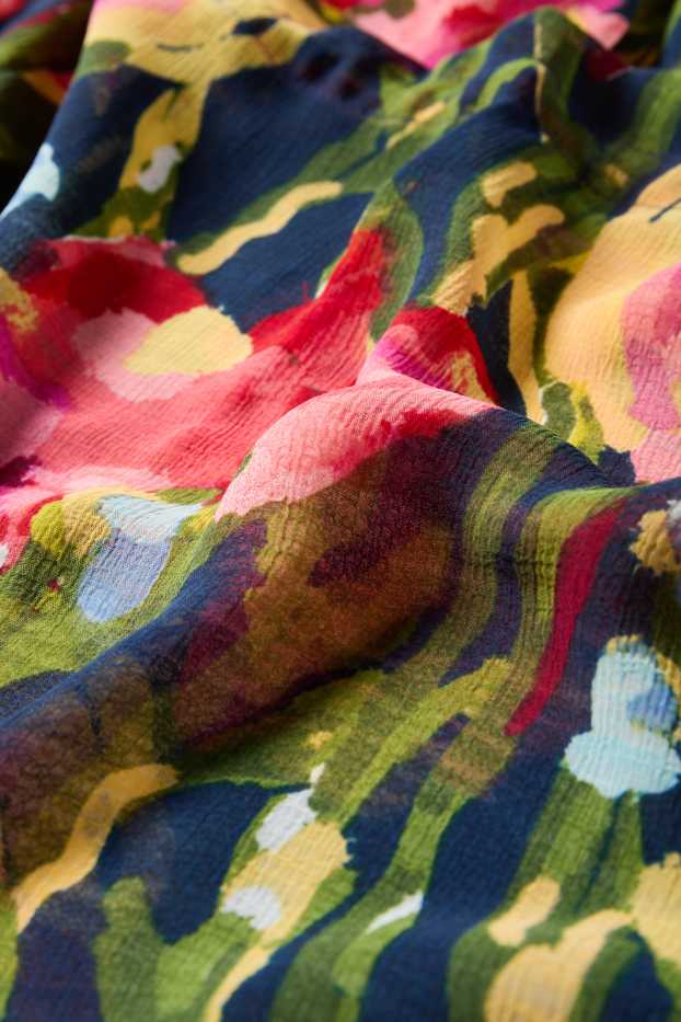 Damen - Kimono - geblümt - bunt