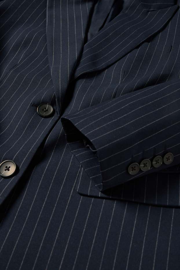 Dona - Blazer llarg - regular fit - ratlla diplomàtica - blau fosc