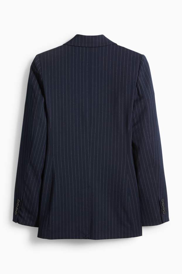 Dona - Blazer llarg - regular fit - ratlla diplomàtica - blau fosc