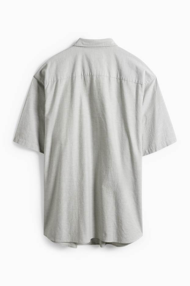 Heren - Overhemd - regular fit - button down - grijs