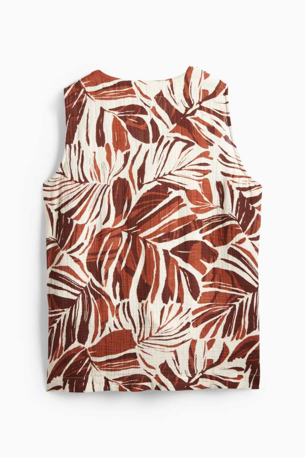 Damen - Weste - gemustert - beige / braun