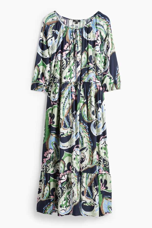 Women - A-line viscose dress - patterned - multicoloured