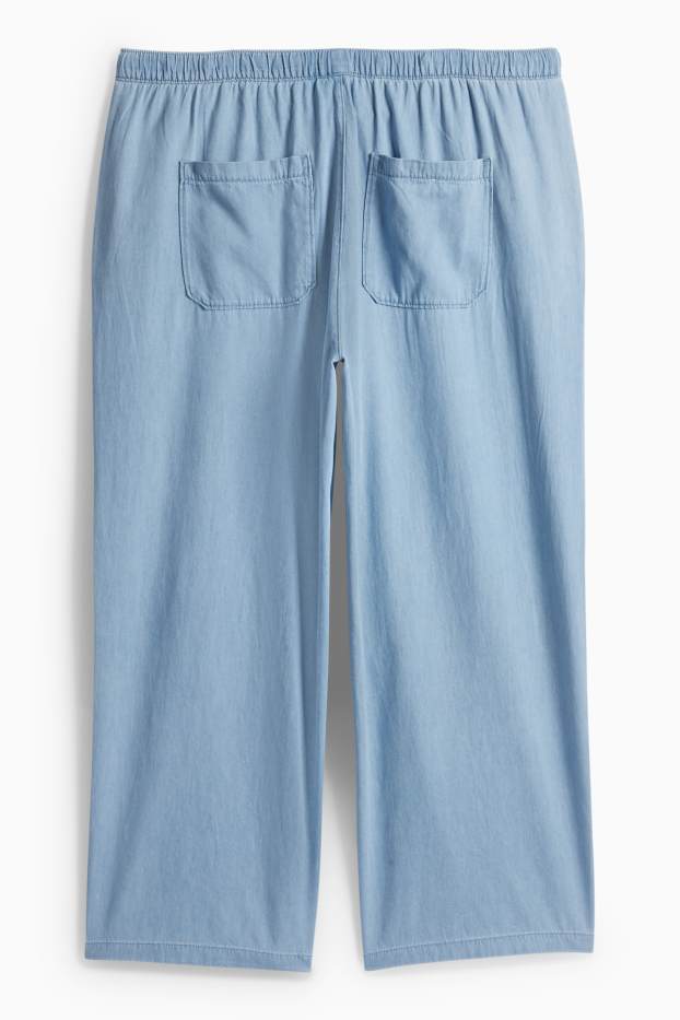 Dámské - Wide leg jeans - high waist - světle modrá