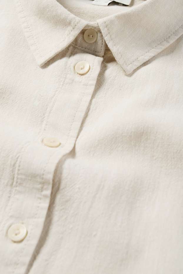 Dona - Camisa brusa - mescla de lli - beix