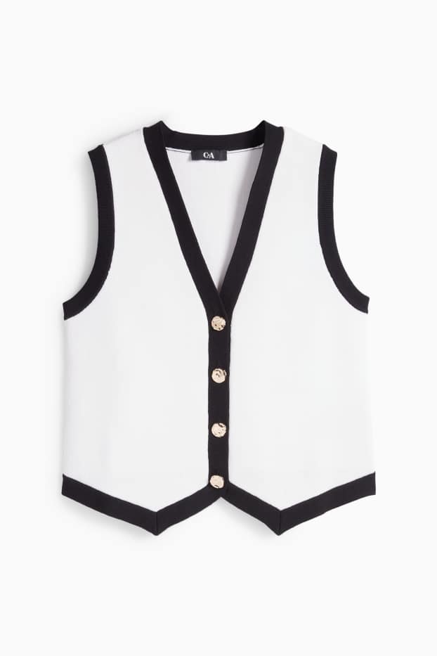 Femmes - Gilet sans manches en maille - blanc