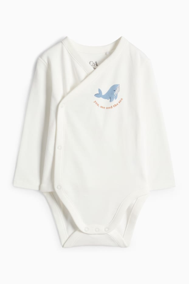 Nadó nena - Balena i veler - conjunt de regal - tres peces - blau fosc / blanc