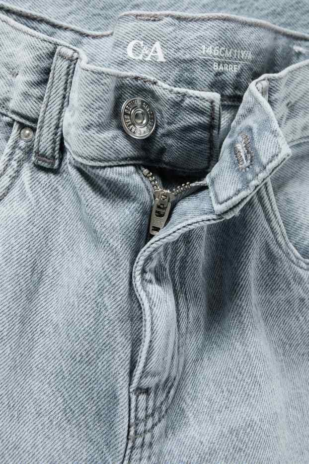 Copii - Fete - Barrel jeans - albastru deschis