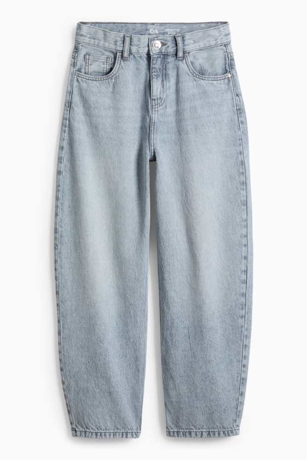 Copii - Fete - Barrel jeans - albastru deschis