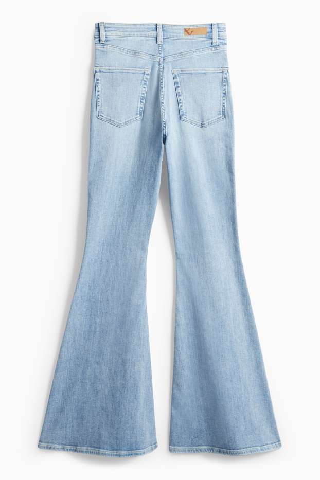 Dámské - Flared jeans - high waist - džíny - světle modré