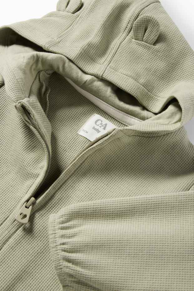 Nadó nena - Dessuadora oberta amb caputxa per a nadó - texturada - verd