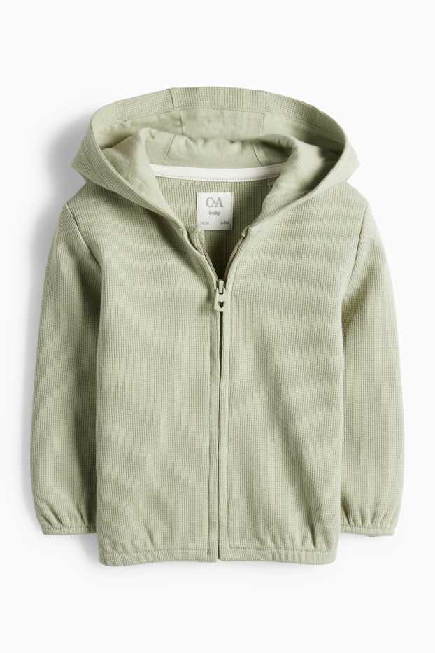 Nadó nena - Dessuadora oberta amb caputxa per a nadó - texturada - verd