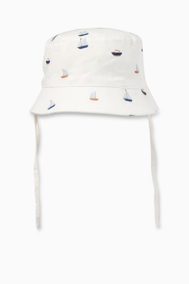 Baby Jungen - Segelboot - Baby-Hut - weiss