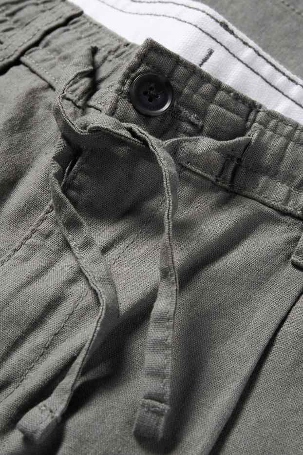 Heren - Short - linnenmix - groen