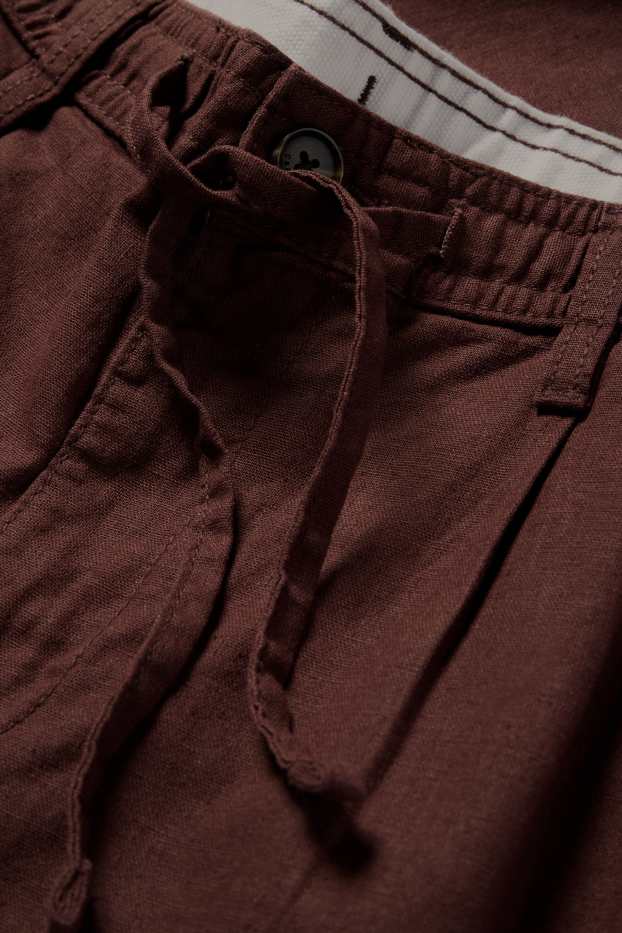 Heren - Short - linnenmix - bruin