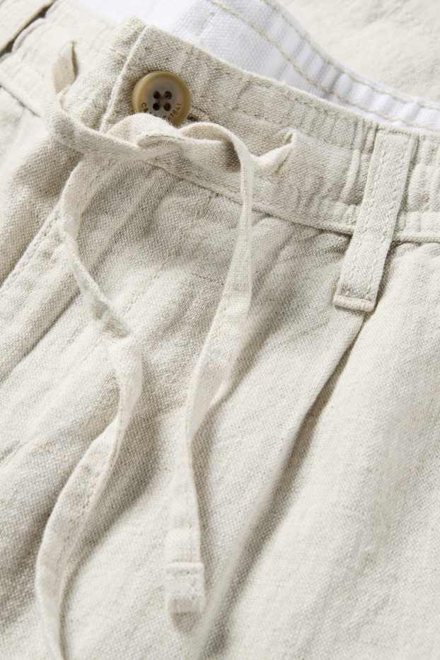 Herren - Shorts - Leinen-Mix - cremeweiss