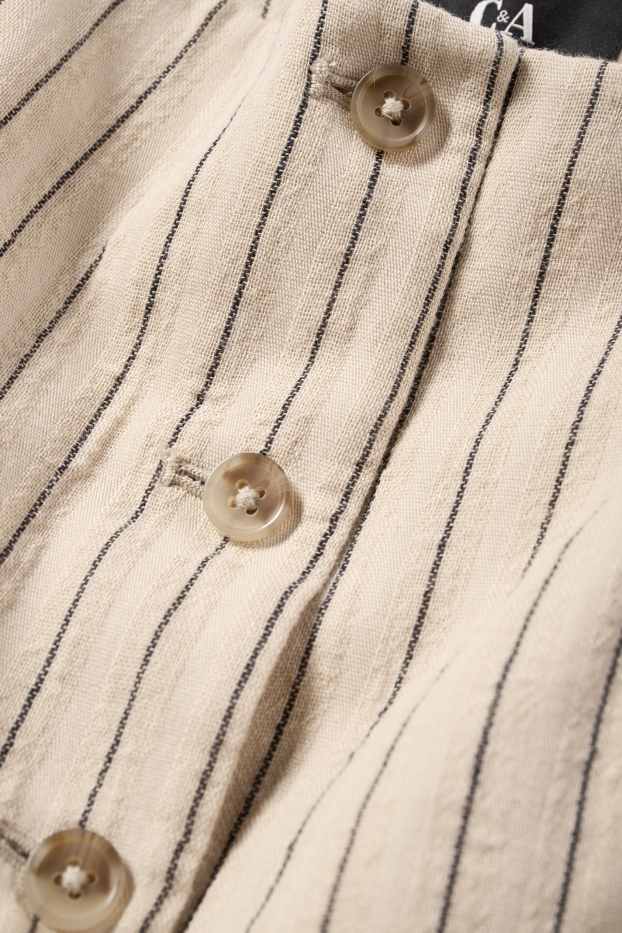 Women - Waistcoat - slim fit - pinstripes - beige